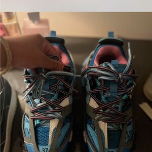 Blue, Pink, and Grey Balenciagas